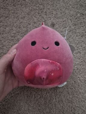 Squishmallows Pink Plush with Red Accent